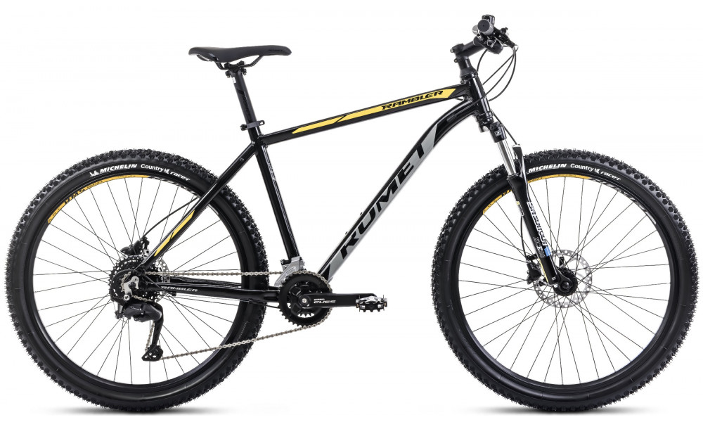 Dviratis Romet Rambler R7.2 CS 2025 black-grey-yellow 