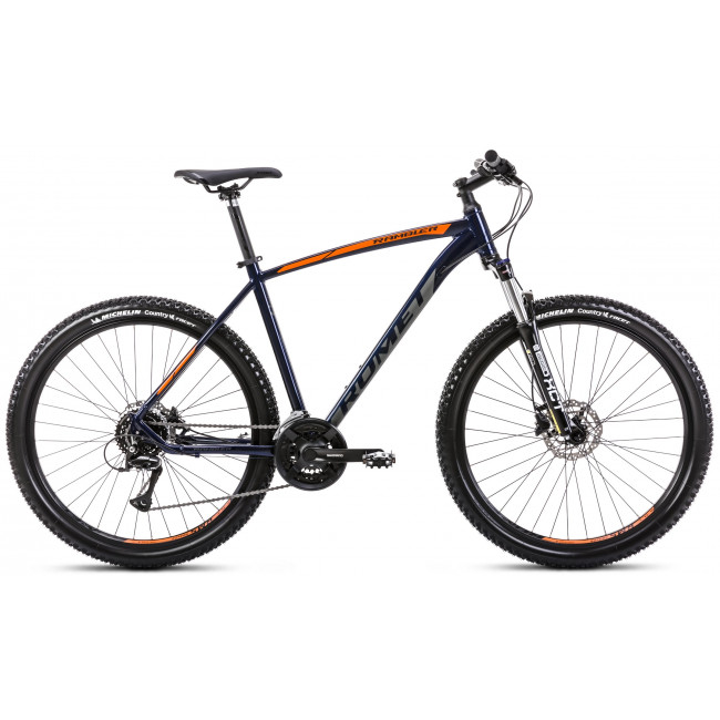 Dviratis Romet Rambler R7.3 2025 dark blue-orange