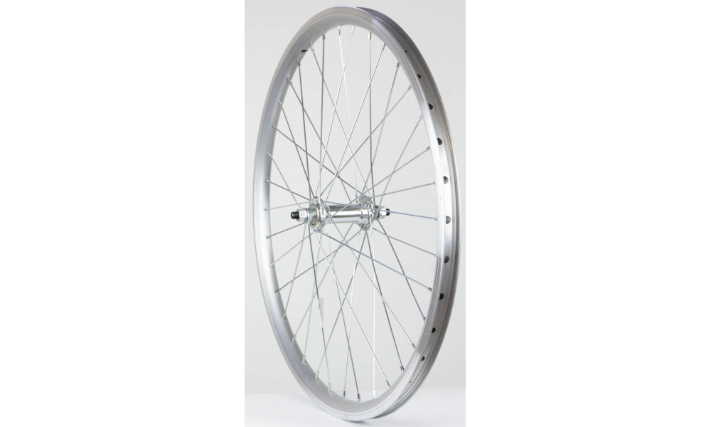 Priekinis ratas 24" Alu įvorė, DoubleWall silver ratlankis 30mm 