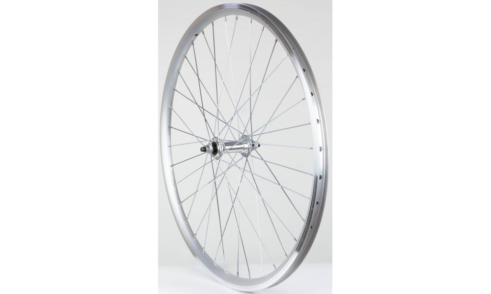 Priekinis ratas 26" Alu įvorė, DoubleWall silver ratlankis 