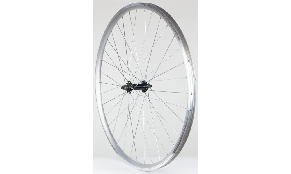 Priekinis ratas 28" Alu įvorė, DoubleWall silver ratlankis 