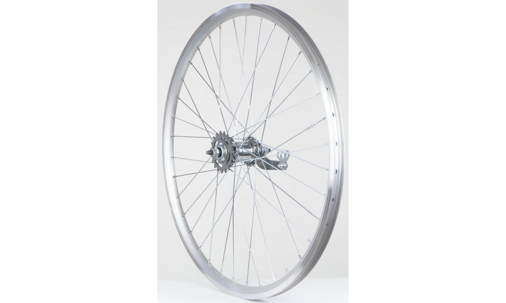 Galinis ratas 26" Velosteel single speed įvorė, DoubleWall silver ratlankis 