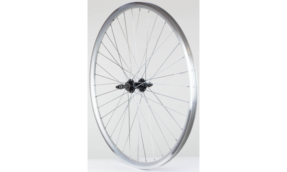 Galinis ratas 28" Alu freewheel įvorė, DoubleWall silver ratlankis 