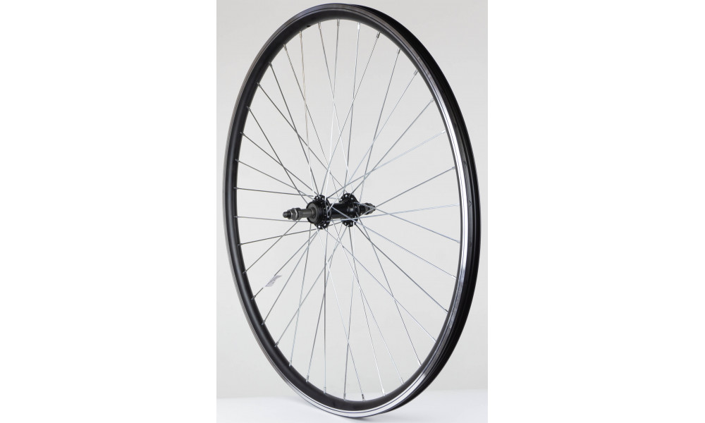 Galinis ratas 28" Alu freewheel įvorė, DoubleWall black ratlankis 