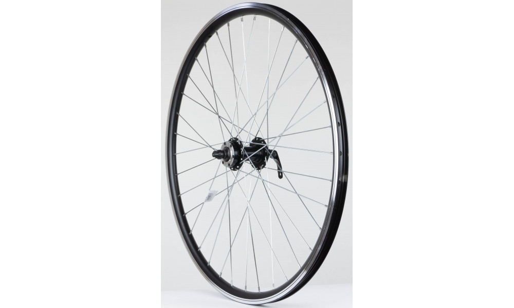 Priekinis ratas 27.5" Alu disc QR įvorė, machinery bearings DoubleWall black ratlankis 30mm 