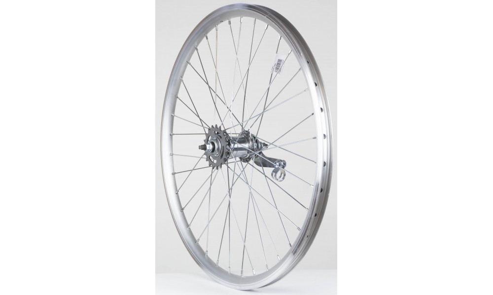 Galinis ratas 24" Velosteel single speed įvorė, DoubleWall silver ratlankis 