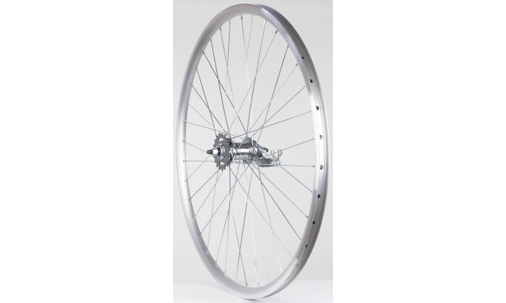 Galinis ratas 28" Velosteel single speed įvorė, DoubleWall silver ratlankis 