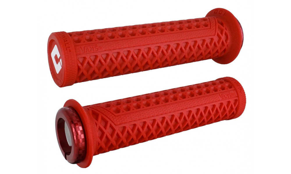 Vairo rankenėlės ODI Vans v2.1 MTB Lock-on 135mm White/Red-Red 