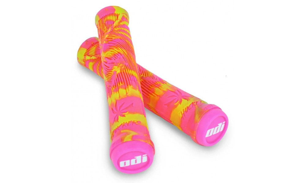 Vairo rankenėlės ODI Hucker Signature 160mm no Flange Yellow/Pink Swirl 