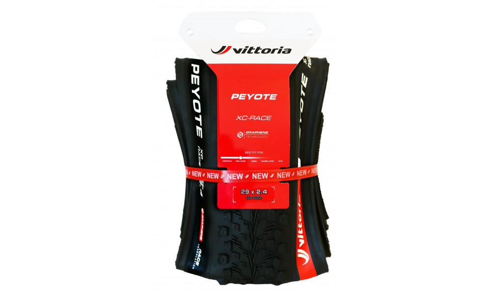 Padanga 29" Vittoria Peyote XC Race G2.0 TLR Fold 29x2.40 / 60-622 black - 2