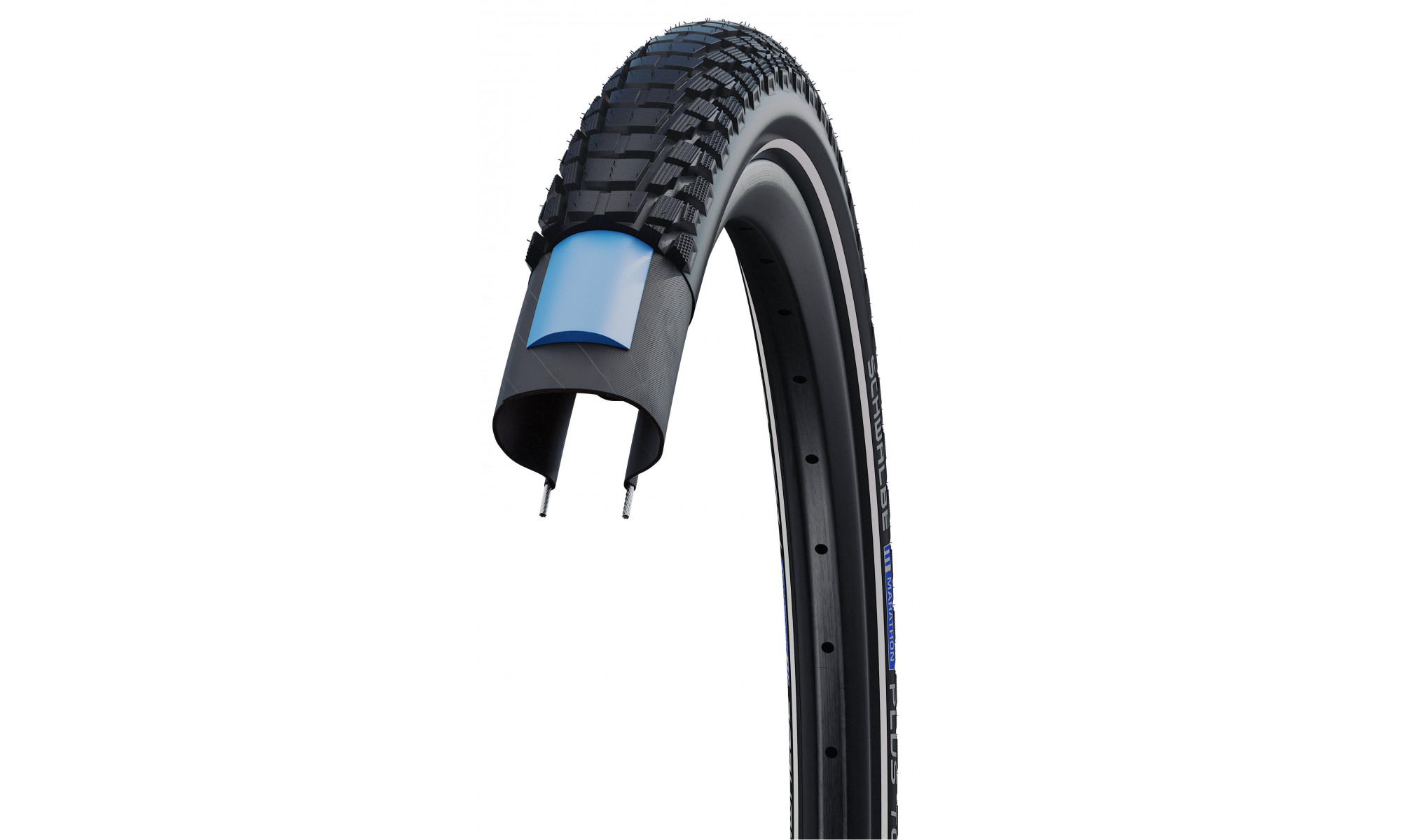 Padanga 28" Schwalbe Marathon Plus Tour HS 619, Perf Wired 40-622 / 28x1.50, 700x38C Addix Black-Reflex - 7