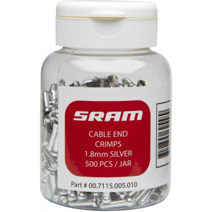 Troselio antgaliukai SRAM 1.8mm 500vnt. bottle silver