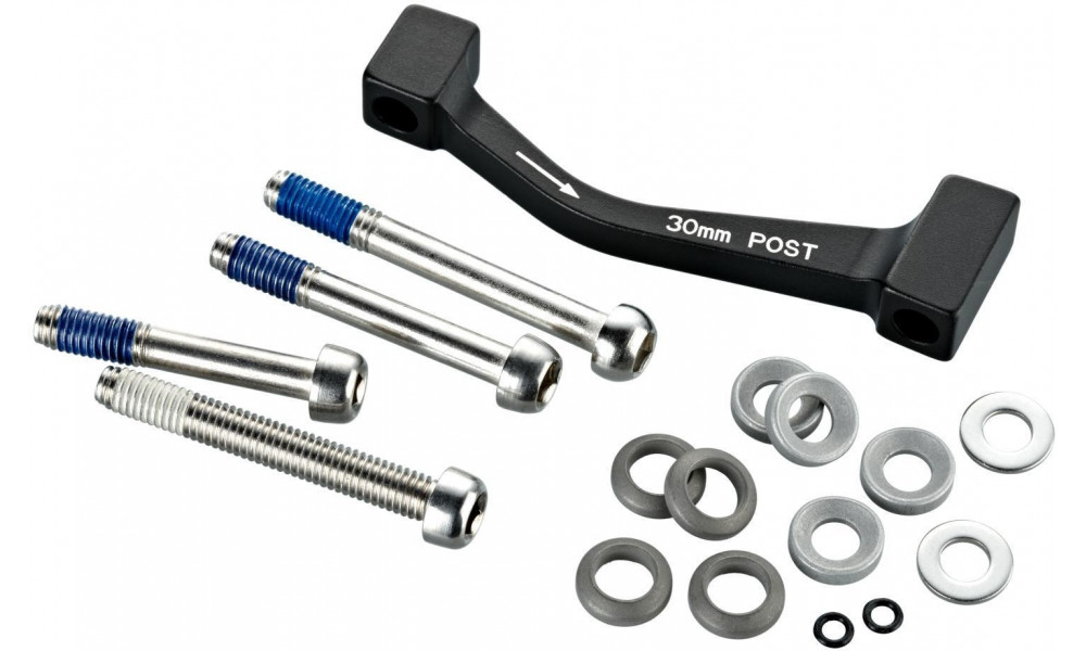 Diskinio stabdžio suporto adapteris SRAM Post Mount front 200mm/rear 180mm with stainless steel bolts 40mm standard 