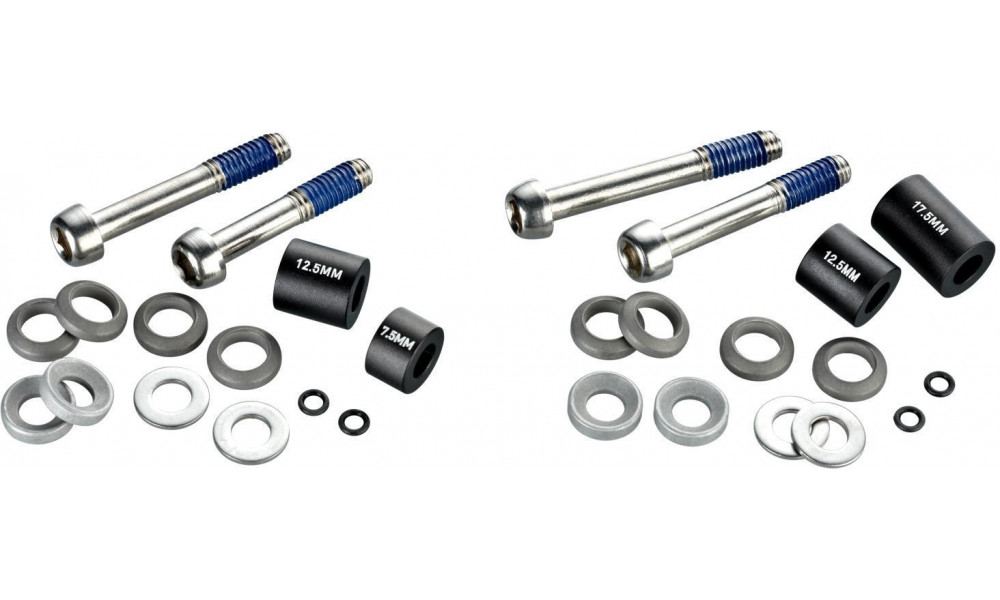 Diskinių stabdžių suporto tvirtinimo varžtai Avid titanium T25 front 180mm/rear 160mm PM 20mm standard set 