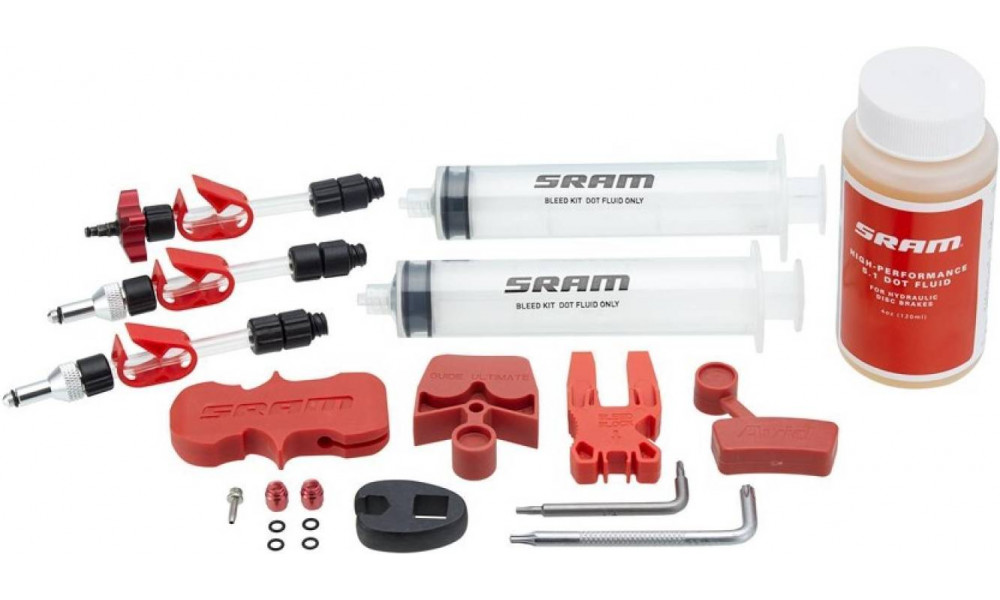 Stabdžių tepalo perpilymo/orinimo komplektas SRAM Standard DOT 5.1 for X0/XX/ Guide/Level/Code/HydroR/G2 without oil 