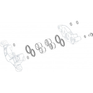 Diskinių stabdžių suporto remonto komplektas SRAM pistons, seals and o-rings for Guide R/RS/RSCA1-B1/G2 RSC/ULT A1/G2 R/RS A1