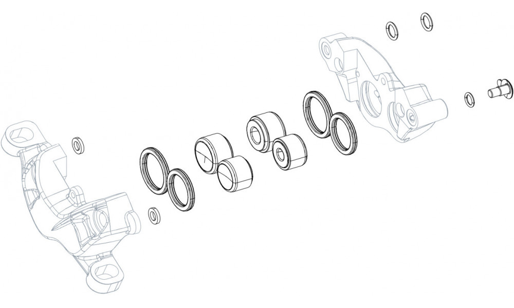 Diskinių stabdžių suporto remonto komplektas SRAM pistons, seals and o-rings for Guide R/RS/RSCA1-B1/G2 RSC/ULT A1/G2 R/RS A1 