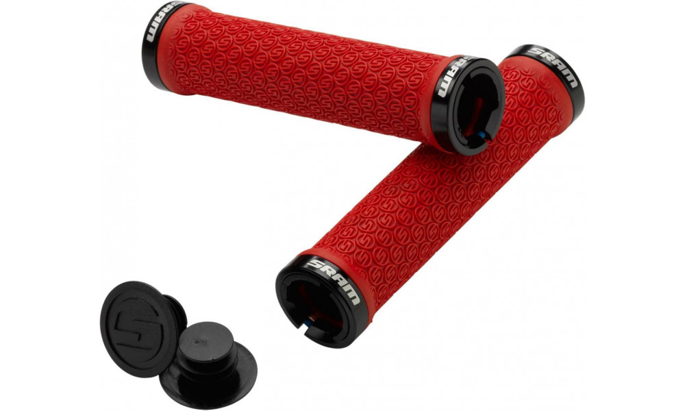 Vairo rankenėlės SRAM DH Silicone Lock-on double clamp red 