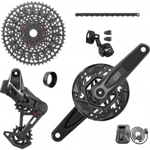 Važiuoklės dalių grupės komplektas SRAM X0 Eagle T-Type AXS E-MTB Bosch 1x12-speed 165mm 36Tx10-52T