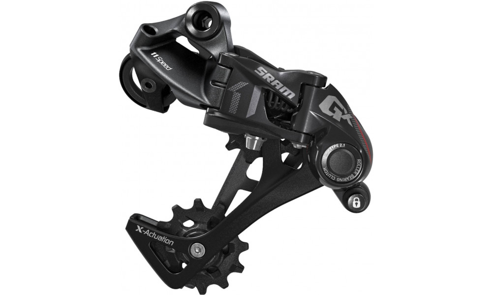 Galinis pavarų perjungėjas SRAM GX long cage 1x11-speed black-red 