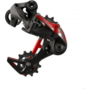 Galinis pavarų perjungėjas SRAM X01 DH medium cage 7-speed red