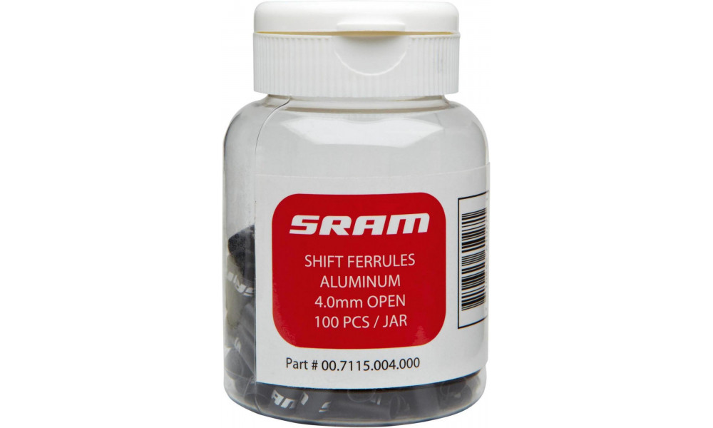 Pavarų šarvo antgaliukai SRAM 4mm short nose black bottle (100 vnt.) 