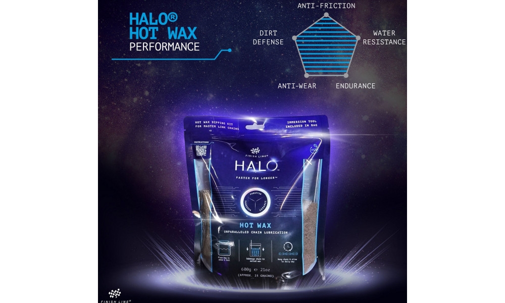Vaškas grandinės sutepimui Finish Line HALO Hot Wax 600g - 8