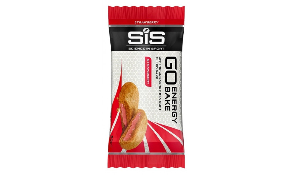 Energetinis batonėlis SiS Go Energy Bake Strawberry 50g - 1