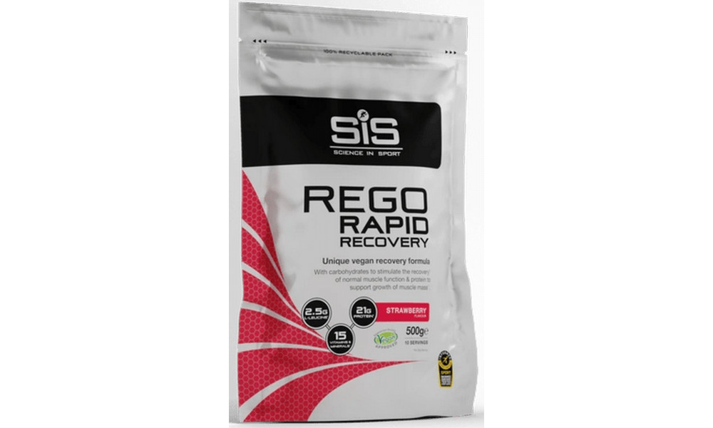 Maistas sportui milteliais SiS Rego Rapid Recovery Strawberry 500g 