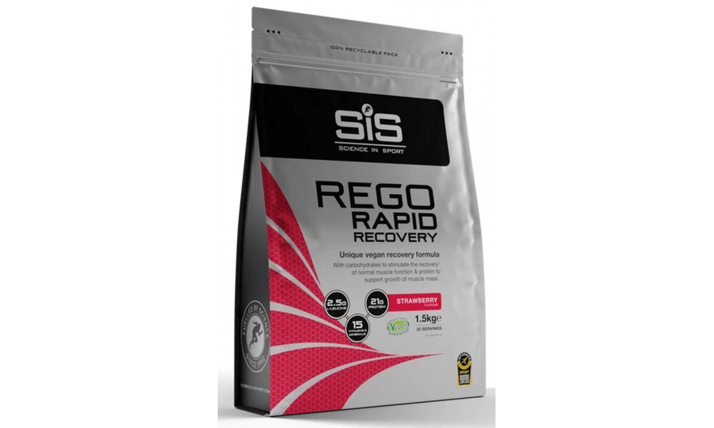 Maistas sportui milteliais SiS Rego Rapid Recovery Strawberry 1.5kg 