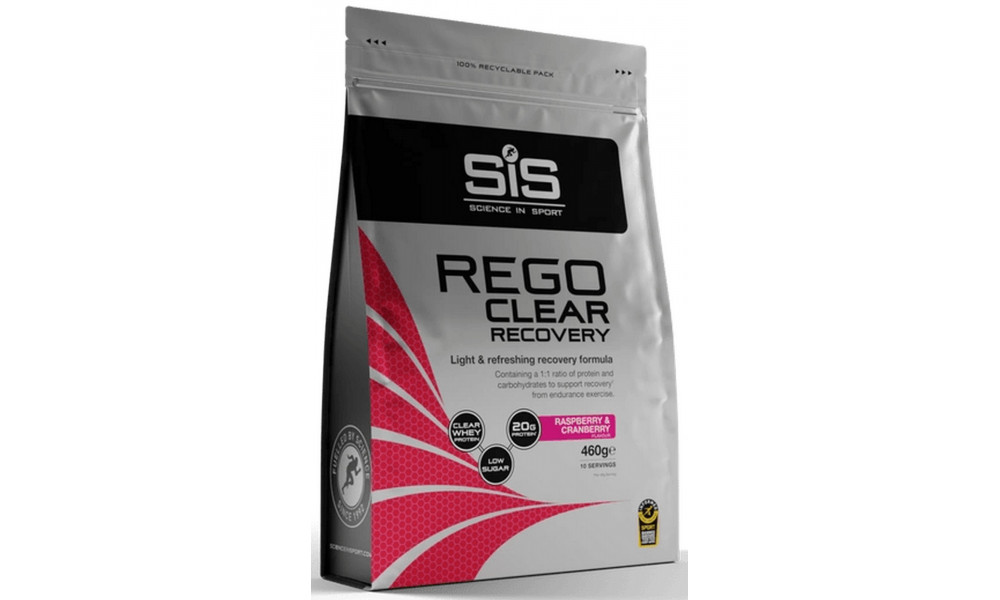 Maistas sportui milteliais SiS Rego Clear Recovery Raspberry & Cranberry 460g 