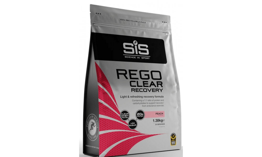 Maistas sportui milteliais SiS Rego Clear Recovery Peach 1.38kg 