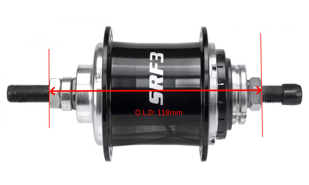 Galinė įvorė Sturmey-Archer S­RF3 Alu 36H 3-speed freewheel black - 3