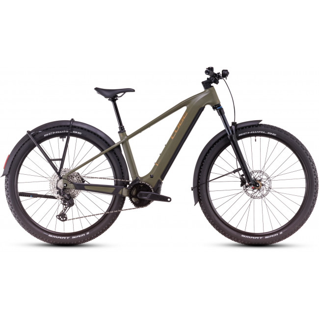 Elektrinis dviratis Cube Reaction Hybrid Pro 600 Allroad 27.5 dustyolive'n'gold 2025