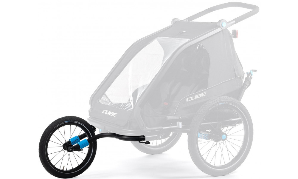 Pagalbinių ratukų komplektas Cube Jogger for Kids Trailer Double CMPT black - 3