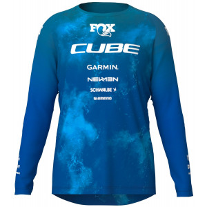 Dviratininko marškinėliai Cube Rookie x Actionteam MTB L/S blue'n'green