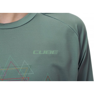 Dviratininko marškinėliai Cube Round MTB WS L/S green