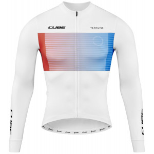 Dviratininko marškinėliai Cube Road/XC L/S white'n'blue'n'red