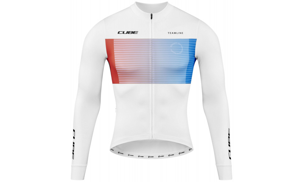 Dviratininko marškinėliai Cube Road/XC L/S white'n'blue'n'red - 1