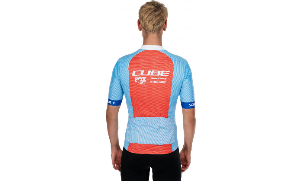 Dviratininko marškinėliai Cube X Factory Racing Road/XC S/S blue'n'orange - 2