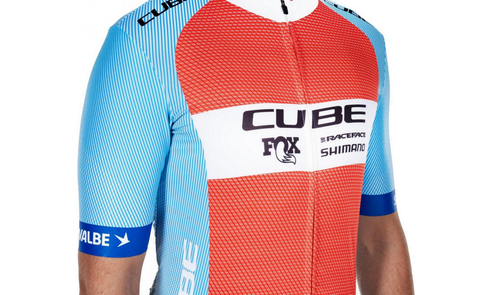 Dviratininko marškinėliai Cube X Factory Racing Road/XC S/S blue'n'orange - 5