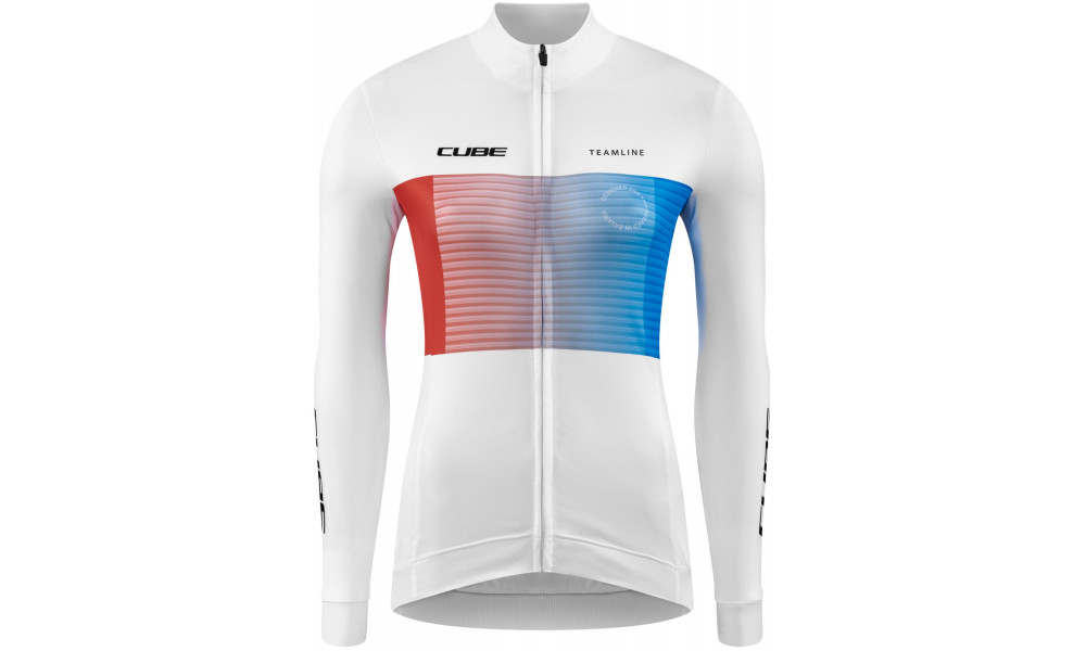 Dviratininko marškinėliai Cube WS Road/XC L/S white'n'blue'n'red - 1