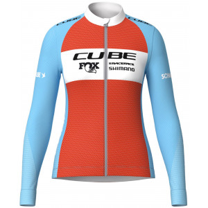 Dviratininko marškinėliai Cube X Factory Racing WS Road/XC L/S blue'n'orange