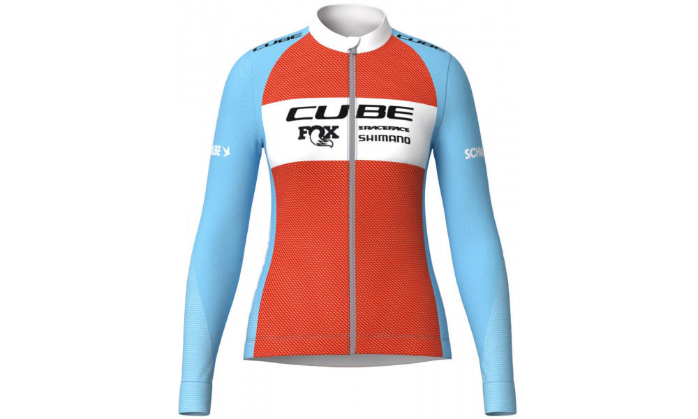 Dviratininko marškinėliai Cube X Factory Racing WS Road/XC L/S blue'n'orange - 1