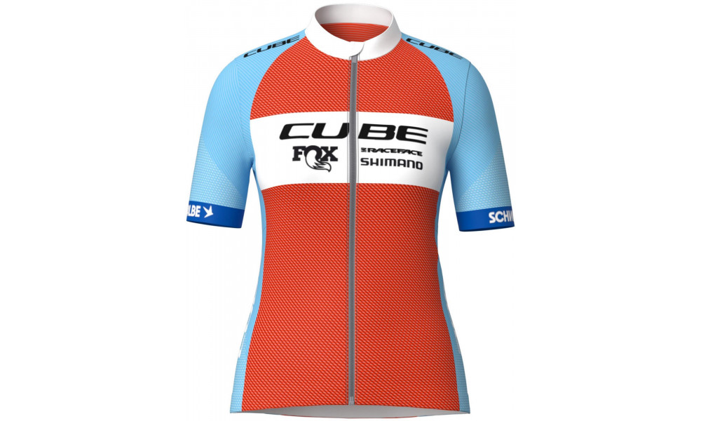 Dviratininko marškinėliai Cube X Factory Racing WS Road/XC S/S blue'n'orange - 1