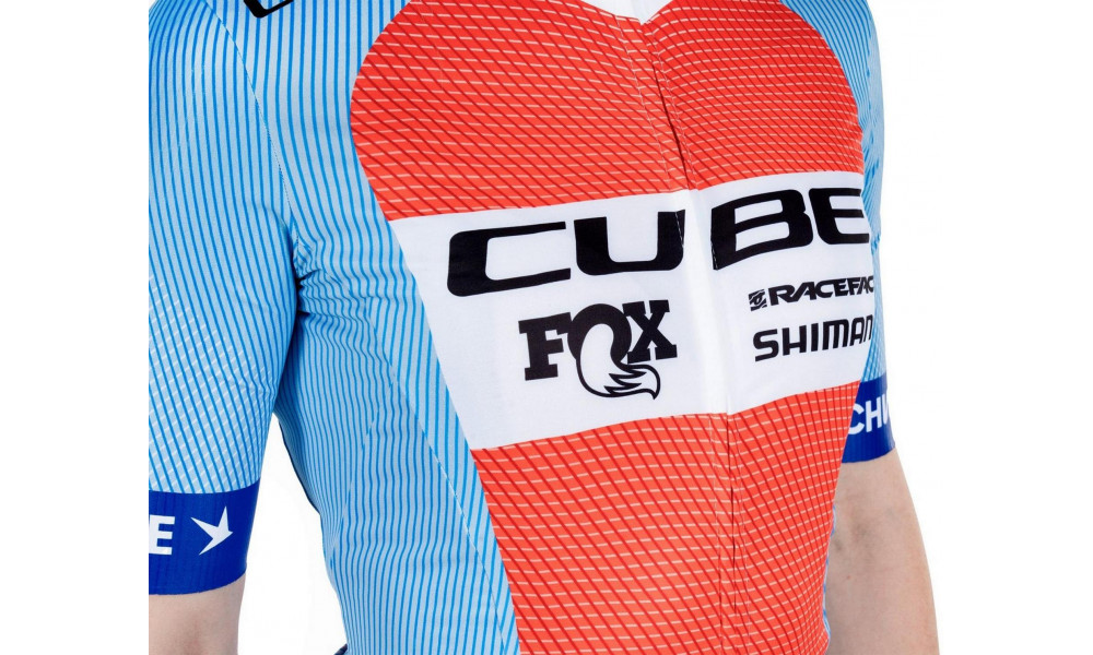 Dviratininko marškinėliai Cube X Factory Racing WS Road/XC S/S blue'n'orange - 3