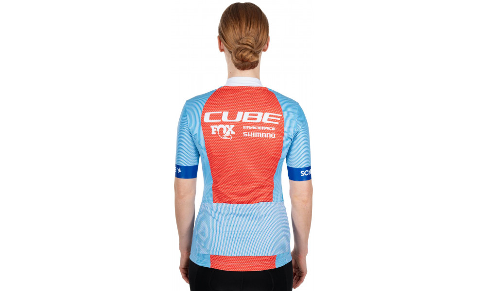 Dviratininko marškinėliai Cube X Factory Racing WS Road/XC S/S blue'n'orange - 4