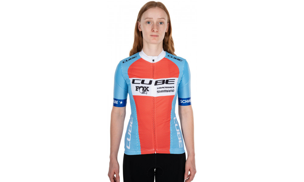 Dviratininko marškinėliai Cube X Factory Racing WS Road/XC S/S blue'n'orange - 5