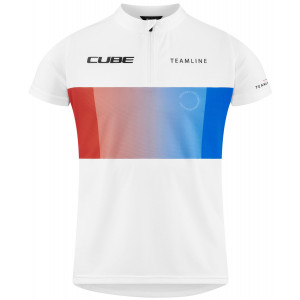Dviratininko marškinėliai Cube Rookie Teamline S/S white'n'blue'n'red
