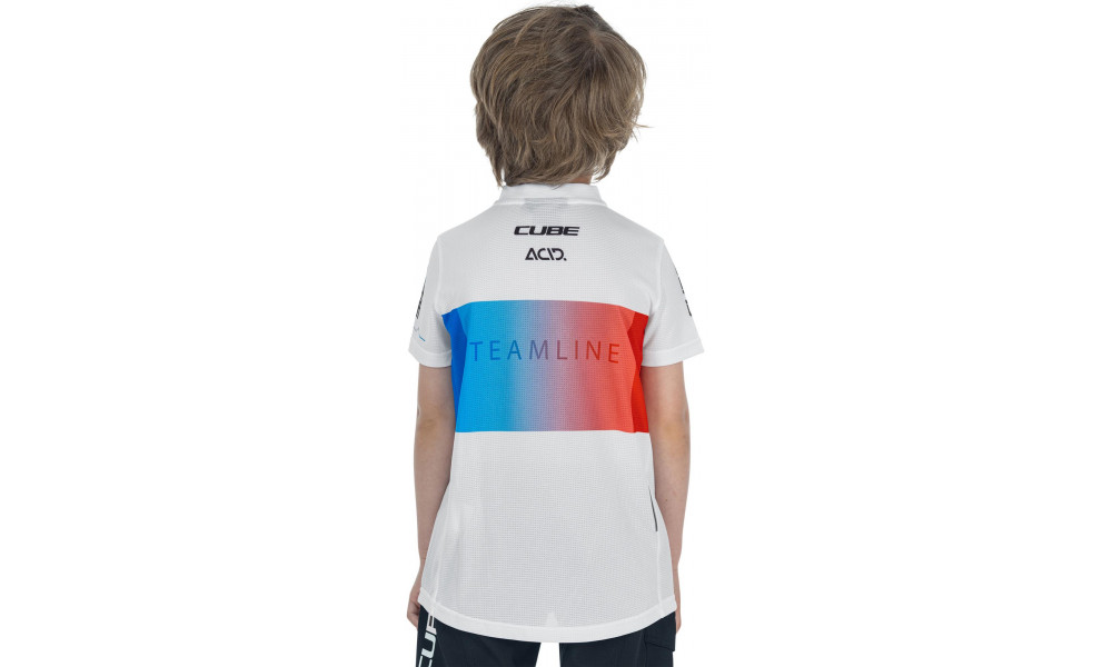 Dviratininko marškinėliai Cube Rookie Teamline S/S white'n'blue'n'red - 2